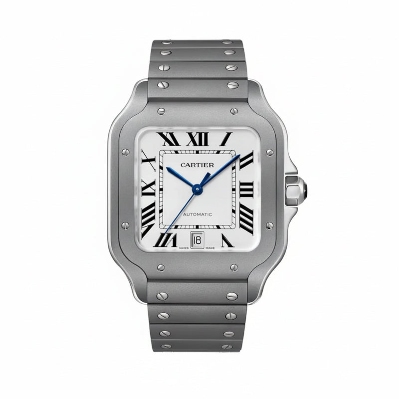 Cartier Santos De Cartier Large Model - Titanium - White Dial Ref. # WSSA0089